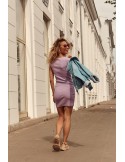 Rochie din bumbac cu decolteu legat, lavanda DD1120 - Magazin online - Boutique